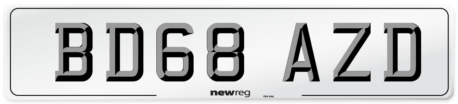 BD68 AZD Number Plate from New Reg
